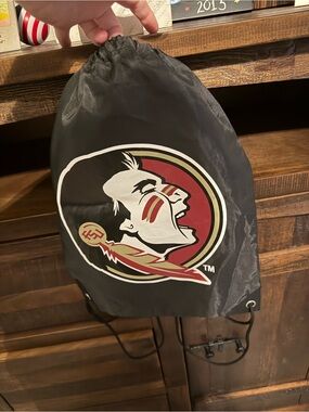 Florida State Seminoles Black Drawstring Backpack - Team Logo